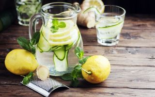 Рецепт воды с имбирем, лимоном и огурцом для быстрого похудения